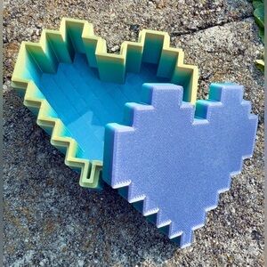 3D Printed Frustration Heart Jewelry Box Valentines Gift 3D Pixel Heart Box